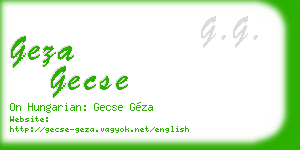 geza gecse business card