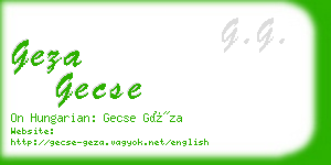 geza gecse business card